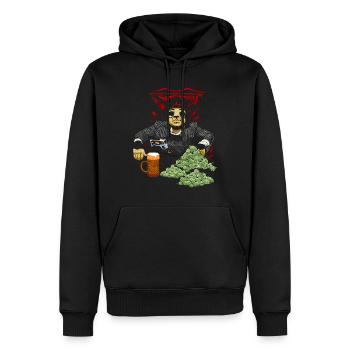 Scar Faultier - Männer Premium Bio Hoodie - Schwarz - Vorne - Nico (187cm)