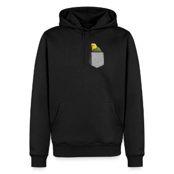 Gefälschtes Taschen-Sittich-T-Shirt - lustiger Vogel - Männer Premium Bio Hoodie - Schwarz - Vorne - Nico (187cm)