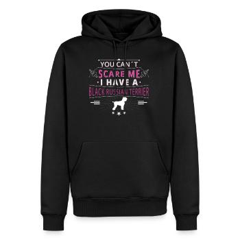 Russischer Schwarzer Terrier scare - Männer Premium Bio Hoodie - Schwarz - Vorne - Nico (187cm)