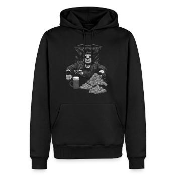 Scar Faultier - Männer Premium Bio Hoodie - Schwarz - Vorne - Nico (187cm)