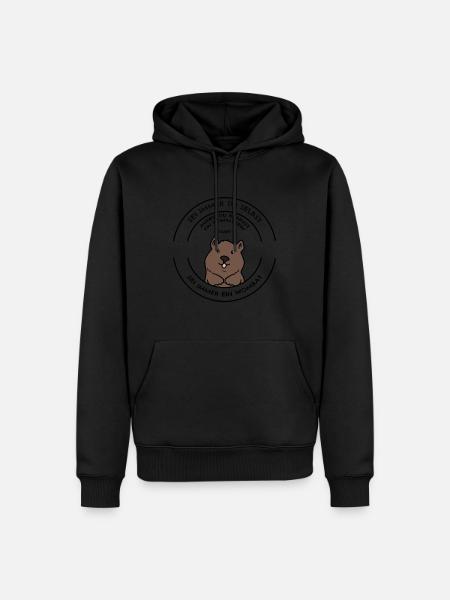 Wombat - Männer Premium Bio Hoodie - Schwarz