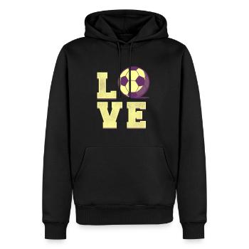 I love Soccer Gift - Männer Premium Bio Hoodie - Schwarz - Vorne - Nico (187cm)