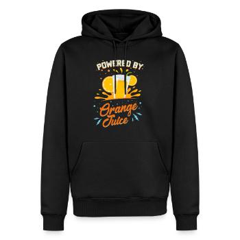 Végétarien drôle: alimenté par le poison de jus d'orange - Sweat à capuche Premium bio Homme - noir - Devant - Nico (187cm)