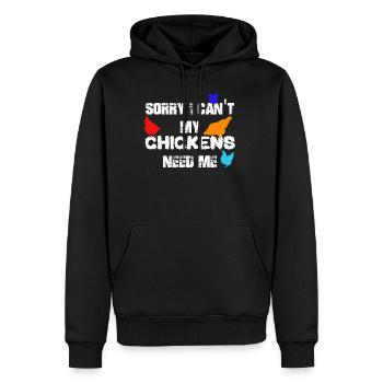 My Chickens Need Me T-shirt - Men’s Premium Organic Hoodie - black - Front - Nico (187cm)