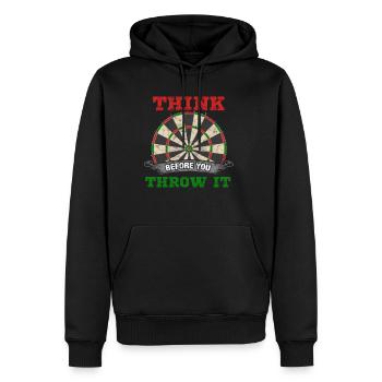 Fléchettes - Dartboard - Cadeau - Sweat à capuche Premium bio Homme - noir - Devant - Nico (187cm)