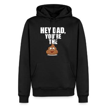 Papa cadeau fête des pères - Sweat à capuche Premium bio Homme - noir - Devant - Nico (187cm)