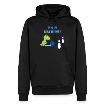 Split Happens Dino Trex T-Rex Bowling T-Shirt - Männer Premium Bio Hoodie - Schwarz - Vorne - Nico (187cm)