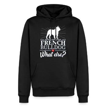 bouledogue français quoi d'autre? bouledogue français - Sweat à capuche Premium bio Homme - noir - Devant - Nico (187cm)