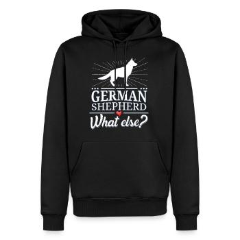 Berger allemand quoi d'autre? berger allemand - Sweat à capuche Premium bio Homme - noir - Devant - Nico (187cm)