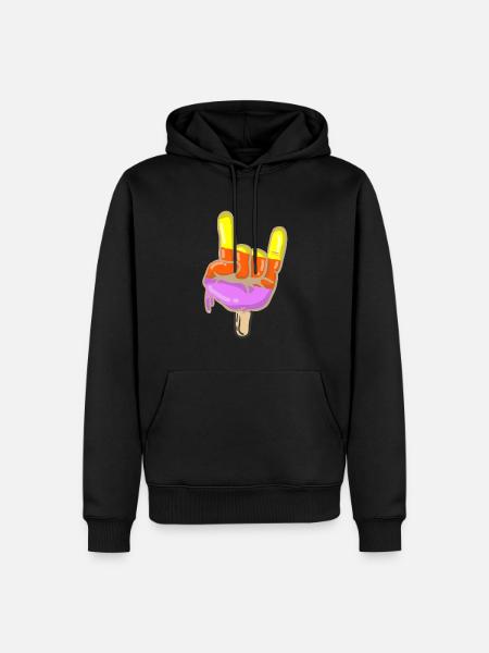 Flutschfinger Rocks - Eis - Finger - Männer Premium Bio Hoodie - Schwarz