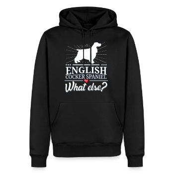 Cocker anglais quoi d'autre? - Sweat à capuche Premium bio Homme - noir - Devant - Nico (187cm)