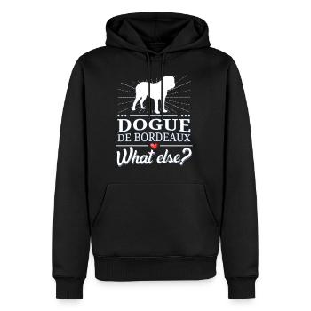 Dogue de Bordeaux quoi d'autre? Dogue de Bordeaux - Sweat à capuche Premium bio Homme - noir - Devant - Nico (187cm)