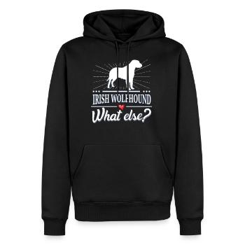 Irish Wolfhound quoi d'autre? Irish Wolfhound - Sweat à capuche Premium bio Homme - noir - Devant - Nico (187cm)