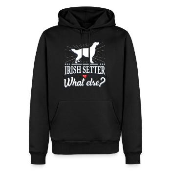 Setter quoi d'autre? setter irlandais - Sweat à capuche Premium bio Homme - noir - Devant - Nico (187cm)