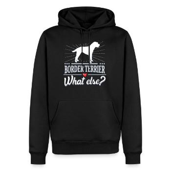 Border Terrier quoi d'autre? - Sweat à capuche Premium bio Homme - noir - Devant - Nico (187cm)