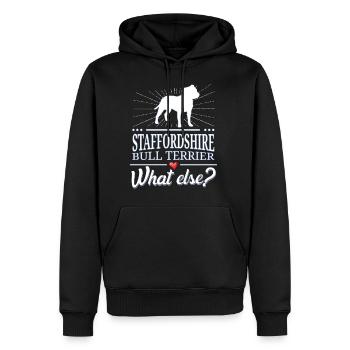 Staffordshire Bullterrier what else? - Männer Premium Bio Hoodie - Schwarz - Vorne - Nico (187cm)