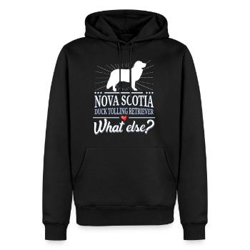 Nouvelle-Écosse bichon frisé quoi d'autre? - Sweat à capuche Premium bio Homme - noir - Devant - Nico (187cm)