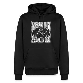 When In Doubt Pedal It Out - Men’s Premium Organic Hoodie - black - Front - Nico (187cm)
