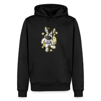 Cadeau d'astronaute de lapin Pâques Space - Sweat à capuche Premium bio Homme - noir - Devant - Nico (187cm)