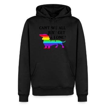 Can't we all just get a long? - Men’s Premium Organic Hoodie - black - Front - Nico (187cm)