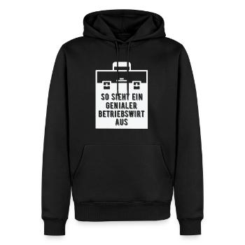 Betriebswirte sind genial - Männer Premium Bio Hoodie - Schwarz - Vorne - Nico (187cm)