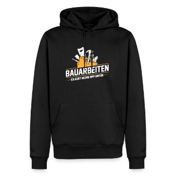 Bauarbeiter · Baustelle · Bagger · Bauarbeiten - Männer Premium Bio Hoodie - Schwarz - Vorne - Nico (187cm)
