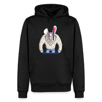 BigFoot Sasquatch Ostern Hase Geschenk T-Shirt - Männer Premium Bio Hoodie - Schwarz - Vorne - Nico (187cm)