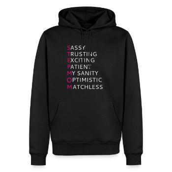 Netter Schritt Mama Design - Männer Premium Bio Hoodie - Schwarz - Vorne - Nico (187cm)