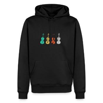 Vintage Geige Violine - Musik Geschenk - Männer Premium Bio Hoodie - Schwarz - Vorne - Nico (187cm)