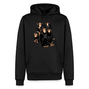 Fünf Cute Monkey T-Shirt - Lustiger kleiner Affe - Männer Premium Bio Hoodie - Schwarz - Vorne - Nico (187cm)