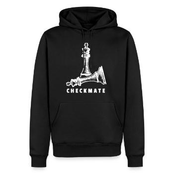 Pièce d'échecs cadeau chemise échecs joueur d'échecs - Sweat à capuche Premium bio Homme - noir - Devant - Nico (187cm)