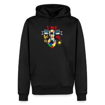 Autisme Autisme Journée de sensibilisation à l'autisme Asperger - Sweat à capuche Premium bio Homme - noir - Devant - Nico (187cm)