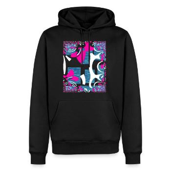 Bandera Rosa - Sweat à capuche Premium bio Homme - noir - Devant - Nico (187cm)