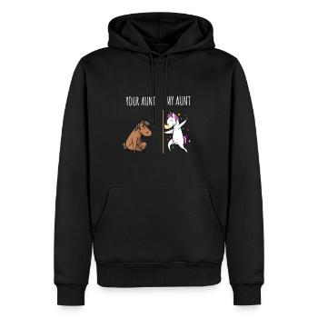 Licorne cheval votre tante mon cadeau de tante - Sweat à capuche Premium bio Homme - noir - Devant - Nico (187cm)