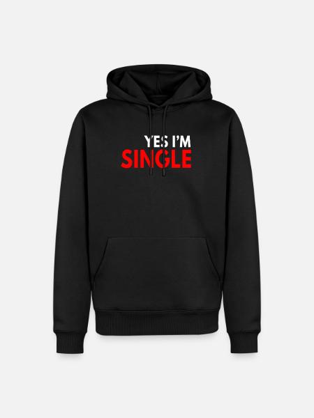 Yes I'm Single - Männer Premium Bio Hoodie - Schwarz