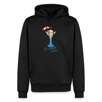 Cadeau de vacances de parapluie de soleil d'été - Sweat à capuche Premium bio Homme - noir - Devant - Nico (187cm)