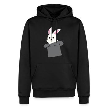 Chapeau magique - Magie - Magie - Magicien - Chapeau magique - Sweat à capuche Premium bio Homme - noir - Devant - Nico (187cm)