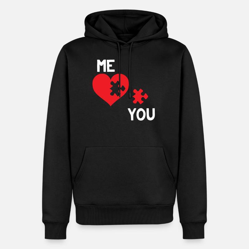 Puzzle - Puzzle - Puzzles - Coeur - Sweat à capuche Premium bio Homme - noir
