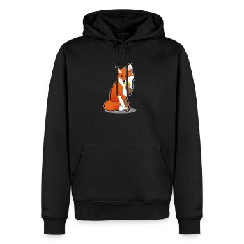 Fuchs mit Eis Comic Sommer Cartoon Geschenk - Männer Premium Bio Hoodie - Schwarz - Vorne - Nico (187cm)