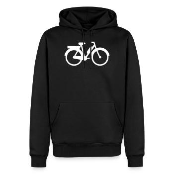 mobylette - Sweat à capuche Premium bio Homme - noir - Devant - Nico (187cm)