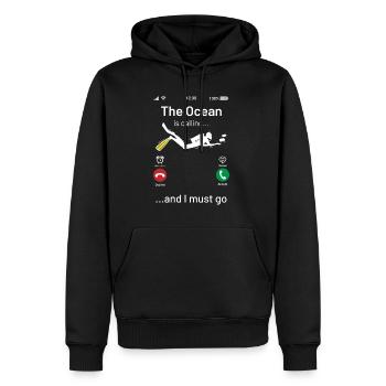 L’océan appelle la plongée - Sweat à capuche Premium bio Homme - noir - Devant - Nico (187cm)