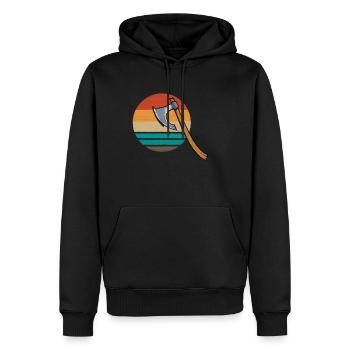 Vintage Retro Axt Geschenk Axtwerfer - Männer Premium Bio Hoodie - Schwarz - Vorne - Nico (187cm)