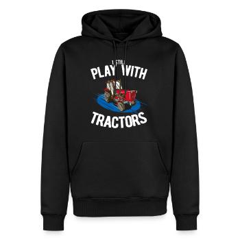 Ich spiele immer noch mit Traktoren Roter Traktor - Männer Premium Bio Hoodie - Schwarz - Vorne - Nico (187cm)