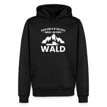 Aus Dem Weg Ich Muss In Den Wald Waldarbeiter - Männer Premium Bio Hoodie - Schwarz - Vorne - Nico (187cm)