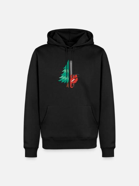 Kettensäge Geschenk Motorsäge Wald Baum - Männer Premium Bio Hoodie - Schwarz