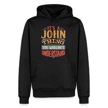 Es ist eine John-Sache, die Sie nicht verstehen würden - John - Männer Premium Bio Hoodie - Schwarz - Vorne - Nico (187cm)