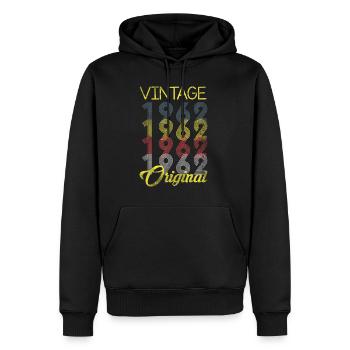 60ème Anniversaire Vintage 1962 Original - Sweat à capuche Premium bio Homme - noir - Devant - Nico (187cm)