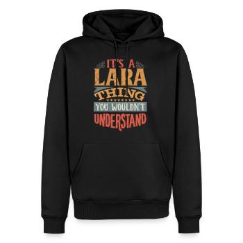 C’est une chose lara que vous ne comprendriez pas - Lara - Sweat à capuche Premium bio Homme - noir - Devant - Nico (187cm)
