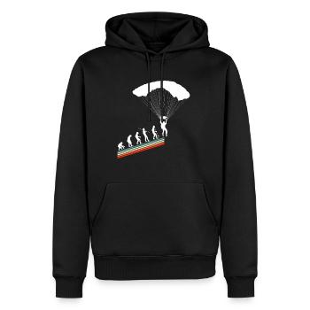 Evolution Vintage Retro Skydiver Skydiver Skydiving - Men’s Premium Organic Hoodie - black - Front - Nico (187cm)