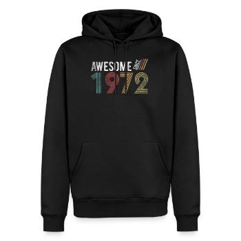 Génial depuis 1972 50e anniversaire - Sweat à capuche Premium bio Homme - noir - Devant - Nico (187cm)
